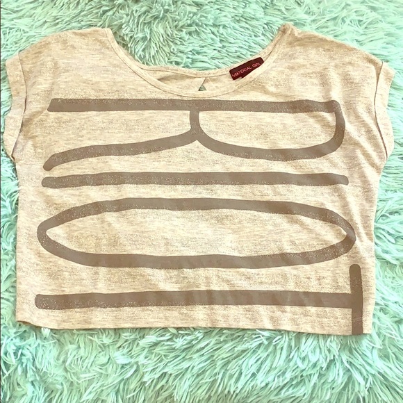 Material Girl Gray Top with Open Back - Picture 1 of 4